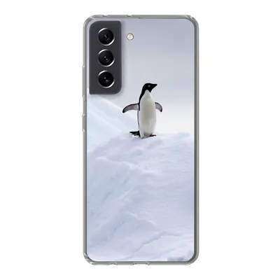 Produktbild von MuchoWow® Handyhülle Schutzhülle Hülle für Samsung Galaxy S21 FE Pinguin - Eis - Winter Silikon Softcase Handy Hülle - Mobiltelefonhülle