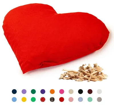 Produktbild von Zirbenkissen Herz | ca 30x25cm | rot | Zirbenholzkissen Herzkissen mit Zirbenspäne