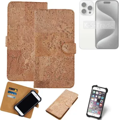 Produktbild von K-S-Trade Hülle kompatibel mit Apple iPhone 15 Pro  Kork Handyhülle Cover  Schutzhülle TPU Case Bumper in Hellbraun, (1x)