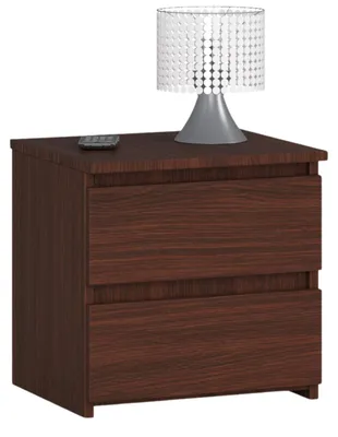 Produktbild von Kommode mit 2 Schubladen Kommode Organizer Kommode mit Schubladen 40 cm breit 40 cm hoch | Venge Holz Highboard Sideboard Schrank schmal