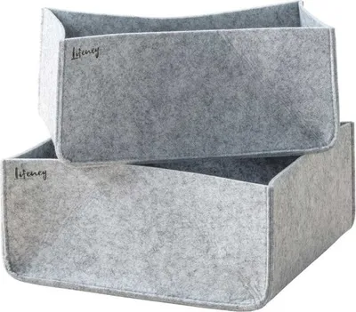 Obrázok produktu pre Lifeney úložný box sada 2 organizérov do šatníka zo série Organize your closet Pre úložný priestor a poriadok v šatníku 1x 12x27x25 cm a 1x 12x27x15 cm, materiál: plsť