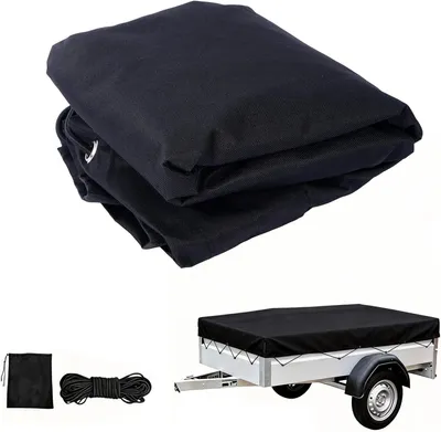 Productafbeelding van Aanhangerzeil 207,5 x 114 cm met 10 cm rand, zwart, van 600D weefsel