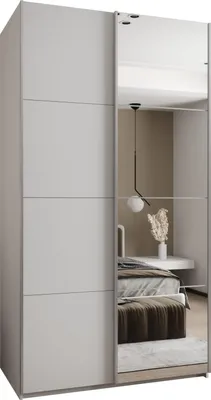 Produktbild von MEBLE KRYSPOL LUX 3 Schrank - 245,5x140x64cm - Weiß, Weiß, Silber
