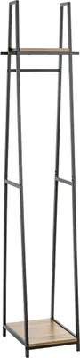 Produktbild von Garderobe >25993< in eiche, schwarz, MDF, Metall - 38x166x40cm (BxHxT)