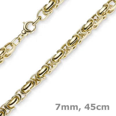 Produktbild von 7mm Königskette aus 585 Gold Gelbgold Kette Halskette 45cm rund abgerundet