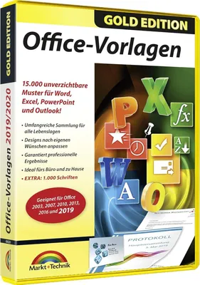 Produktbild von Office Vorlagen - 15.000 Vorlagen zu Office 2024, 2021, 2019, 365, 2016, 2013, 2010 für Windows 11 / 10 / 8.1 / 8 / 7