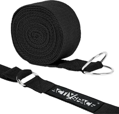 Image de Sangle de yoga résistante 300 x 3,8 cm - noir