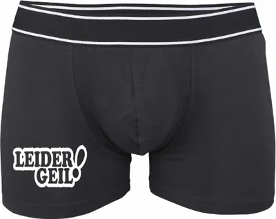 Produktbild von Boxershorts - Mann - Boxer-0031-man-black-v-M - schwarz - M - vorn - Leider Geil - lustiges Motiv - Spruch - Unterwäsche - Unterhose - Freizeit - lustig