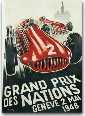 Produktbild von Poster - Canvas - Leinwand - 59,4 cm x 84,1 cm - Fotoposter - Leinwandkunst - Grand Prix des Nations Geneve