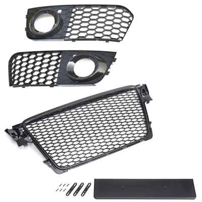 Obrázok produktu pre Predný spojler (mriežka) čiernej farby pre Audi A4 B8 8K, od roku výroby 2007