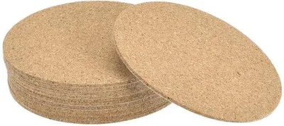 Obrázek produktu pro Kruhové samolepicí podložky, 90 mm, tloušťka 2 mm, z korku, 12 kusů