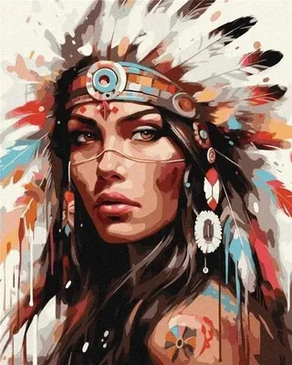 Image de Peinture par numéros - La légende de la tribu 40 x 50 cm - Ideyka