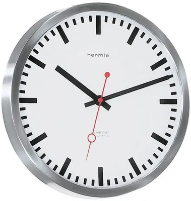 Produktbild von Bahnhofsuhr Quarzwerk Edelstahl - Hermle Modell: 30471-002100