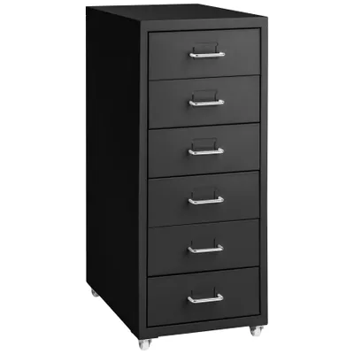 Image de Caisson de bureau roulant en métal 41x28x69cm - noir