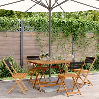 Produktbild von Maison Exclusive - 5-tlg. Garten-Essgruppe Polypropylen und Massivholz Schwarz