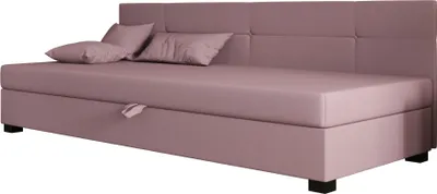 Obrázok produktu pre Pilloline box spring posteľ DYLAN BIZ 80x195 kompletný set s matracom Bonell, čalúnená posteľ so zásuvkami - ružová, SAWANA 61