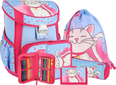 Produktbild von SPIRIT Schulranzen Set CAT WHITE 5 teilig Serie VISION