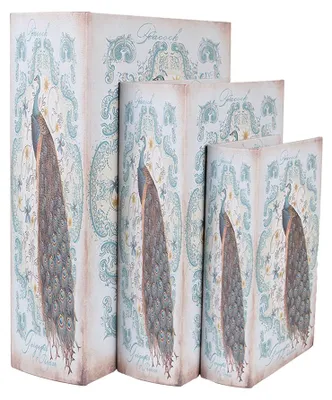 Produktbild von Clayre & Eef Aufbewahrungsbox 3er Set Bücher 27/22/17 cm Blau Holz