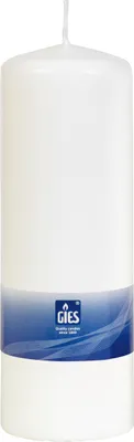 Produktbild von Stumpenkerze, getauchte Qualität, einzeln cellophaniert 200 x 68 mm weiss