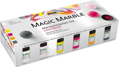 Image de KREUL 73614 KREUL Marmorierfarbe "Magic Marble", Set Love Neon