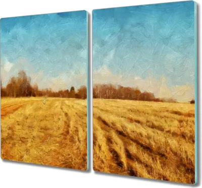 Produktbild von Coloray Kochplattenabdeckung Herdabdeckplatte 2x30x52 cm Hackbrett Schneidebrett Küchenbrett - Dorfwaldfläche