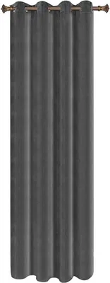 Produktbild von WOLTU Verdunklungsgardine mit Ösen Samtvorhang Thermogardine, 300 g/m² Schwere Verdunkelungsvorhang Dunkelgrau 140x225 cm (1 Stück)