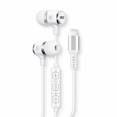 Produktbild von Grixx In-Ear-Kopfhörer kabelgebunden Lightning MFi mit Mikrofon Weiß, KI-generiertes Bild