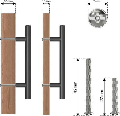 Produktbild von Küchenschrankgriffe - 96mm Schwarz Edelstahl - Set von 20 - Sprühfarbe - Installationslöcher