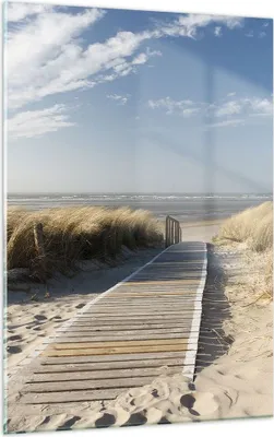 Produktbild von Bilder auf glas - Einteilig - Strand Meer Fußgängerbrücke Ufer - 50x70cm - Glasbilder - Wandbilder - Bilder - Wanddekoration aus Glas - Glas Bilder - Wandbild auf Glas - GPA50x70-2657