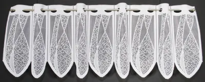 Produktbild von Gardinen Kranzusch Scheibengardine Welle 30x92 cm H/B ganz weiß Bistrogardine Vorhang Küche 1er Pack