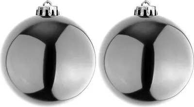Produktbild von 2er XXXL Weihnachtsbaumkugeln Dekokugel Christbaumkugeln Silber Ø 25cm