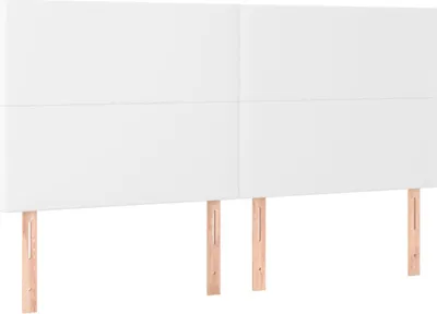 Produktbild von vidaXL Kopfteil Weiß 160x5x118/128 cm Kunstleder