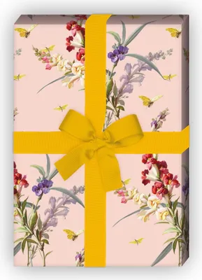 Produktbild von Löwenmäulchen Geschenkpapier mit Schmetterlingen auf rosa - G7727, 32 x 48cm