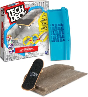 Productafbeelding van Herbruikbare Tech Deck DIY Concrete-modelleerspeelset met uniek Enjoi-fingerboard rail vormen en skateparkkit