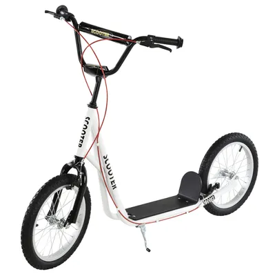Produktbild von HOMCOM Tretroller Kinderroller Scooter Cityroller Luftreifen verstellbar Weiß