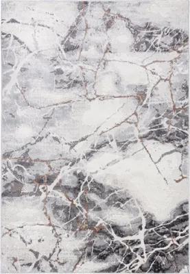 A close-up, top-down view of a rug with a marble-like pattern.