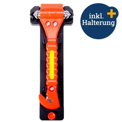 Produktbild von Nothammer mit Gurtschneider und Halterung