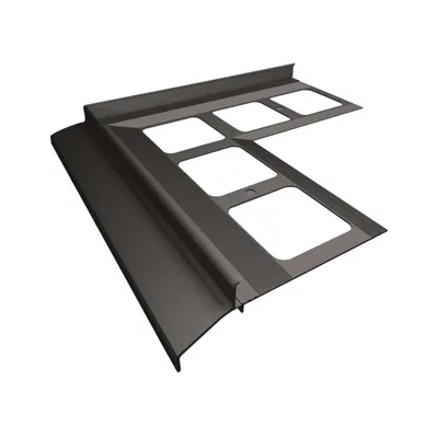 Zdjęcie produktu dla Renoplast Profil okapowy aluminiowy K30, Do posadzki klejonej na tarasy i balkony, Kąt zewnętrzny 90°, Grafit