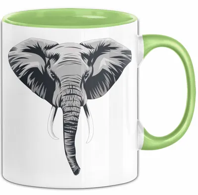 Produktbild von Elefant Tier Tasse Geschenk Lustige Geschenkidee Spruch (Grün)