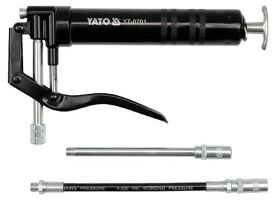 Obrázok produktu pre Ručná mazacia pištoľ na kartuše a vrecká YATO YT-0701 s dvoma tryskami 120ml