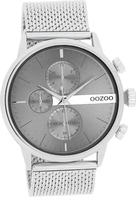 Produktbild von Oozoo Metall Mesh Herren Uhr Analog Quarzuhr Armband silber Timepieces D2UOC11101
