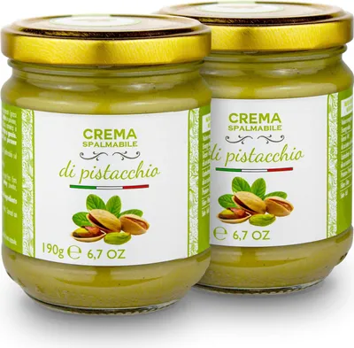 Produktbild von Süße Pistaziencreme | 40% Pistazien | 2 x 190 g | Brontedolci | Italien