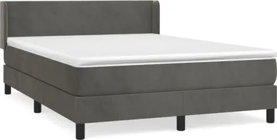 Produktbild von vidaXL Boxspringbett mit Matratze Dunkelgrau 140x200 cm Samt