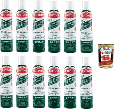 Produktbild von Bertolli Original Natives Olivenöl Extra Spray 12x 200 ml + Italian Gourmet polpa 400g