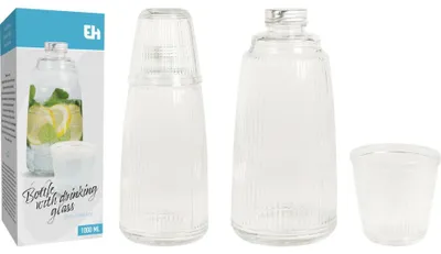 Produktbild von Glaskaraffe mit Glas 1 l + 220 ml 2 Stk.