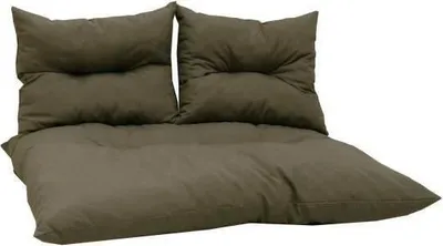 Produktbild von Palettenkissen Set Taupe, 120x80x10cm Matratze, 2 Rückenkissen 45x55x14cm, Polyester Baumwolle, Wasserabweisend
