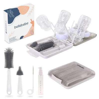 Imagen del producto de Secador para biberones para bebés, 6 en 1, plegable, sin , con cepillo para biberones, portátil