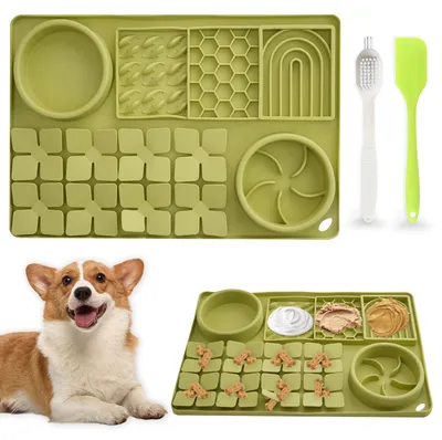 Productafbeelding van Omgoods - Honden Lick Mat met Spatel en Borstel