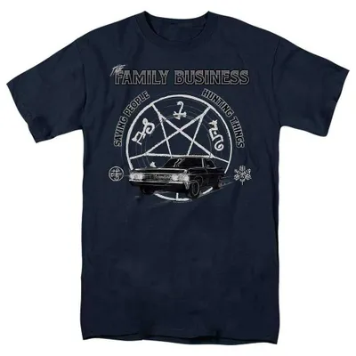 Produktbild von Supernatural - "Saving People, Hunting Things" T-Shirt für Herren/Damen Uni TV37639 (XXL) (Marine)