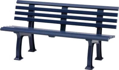 Produktbild von Gartenbank Antigua | 3-Sitzer | Blau | HxBxT 74x150x54cm | Witterungs- & UV-beständiger Kunststoff | Parkbank Sitzbank Außenbereich Garten Balkon Terrasse